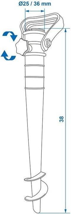 Actual product image ProPlus Parasol/lawn spike 38cm Ø25-36mm