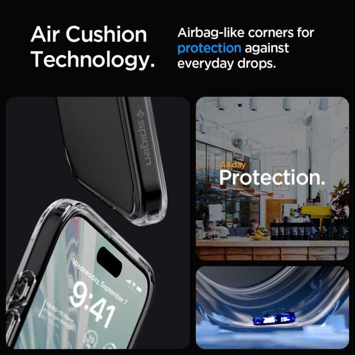 Immagine prodotto Spigen Custodia Ultra Hybrid per iPhone 15 Pro - grigio trasparente (Apple iPhone 15 Pro)