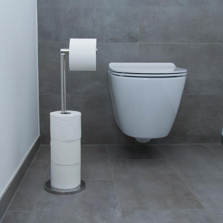 Image du produit Intirilife Porte-papier hygiénique autoportant en acier inoxydable - Hauteur 55 cm