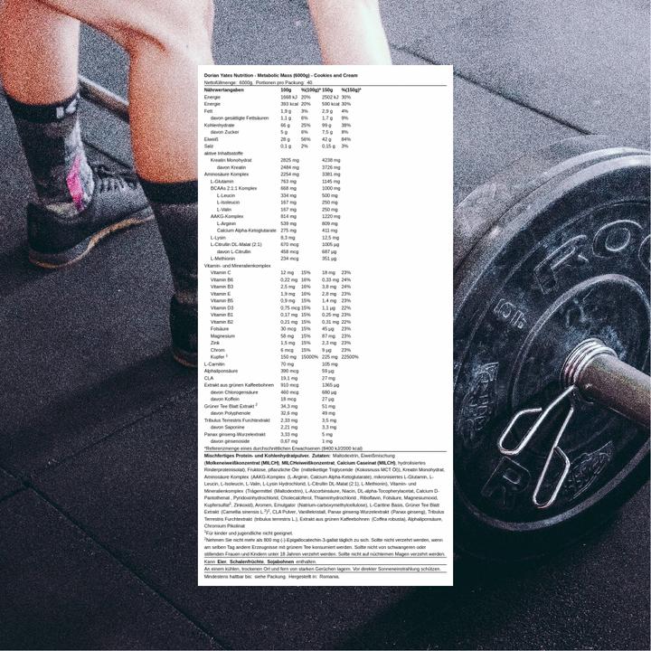 Actual product image DY Nutrition Metabolic Mass (Cookies & Cream, 1 pcs., 6000 g)