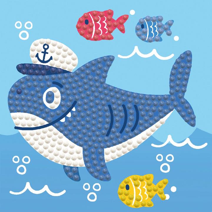 Produktbild Diamond Dotz Original Diamond Painting "Shark Ahoy!" 9,5 x 9,5 cm mit Bilderrahmen, 414 Diamant M