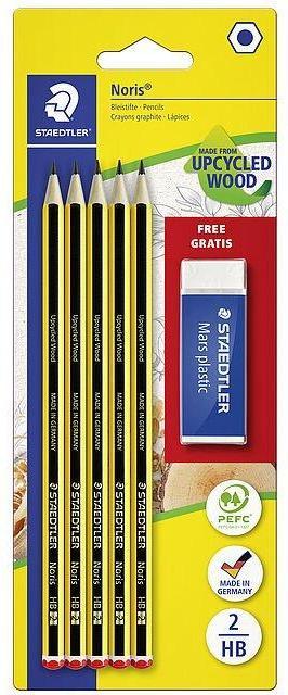 Produktbild Staedtler Bleistift + Radierer Blisterkarte (HB, 5 x)