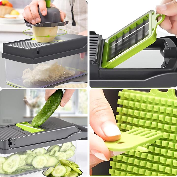 Actual product image Kitchen 16-piece multifunctional vegetable slicer With sharp, removable blades