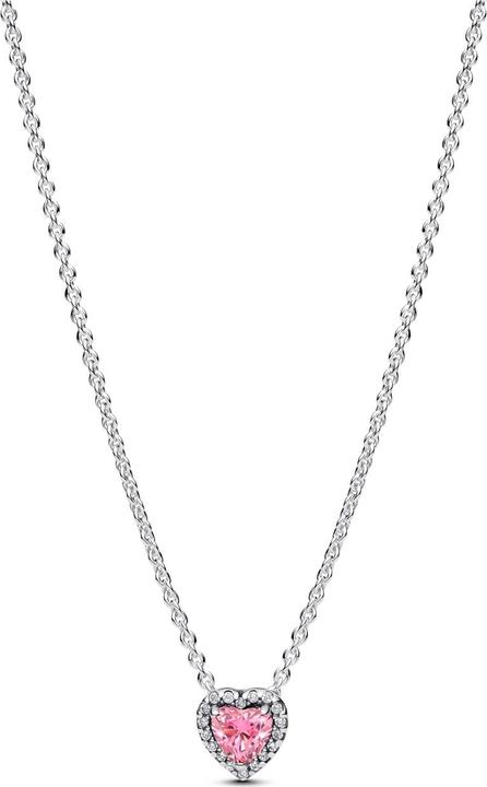 Image du produit Pandora Collier coeur surélevé rose (45, Argent 925)
