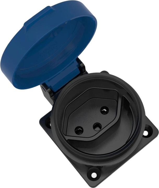 Actual product image Elbro EB socket outlet T13 IP55 10 A 230 VAC IK08 black/blue S+ incl. seal