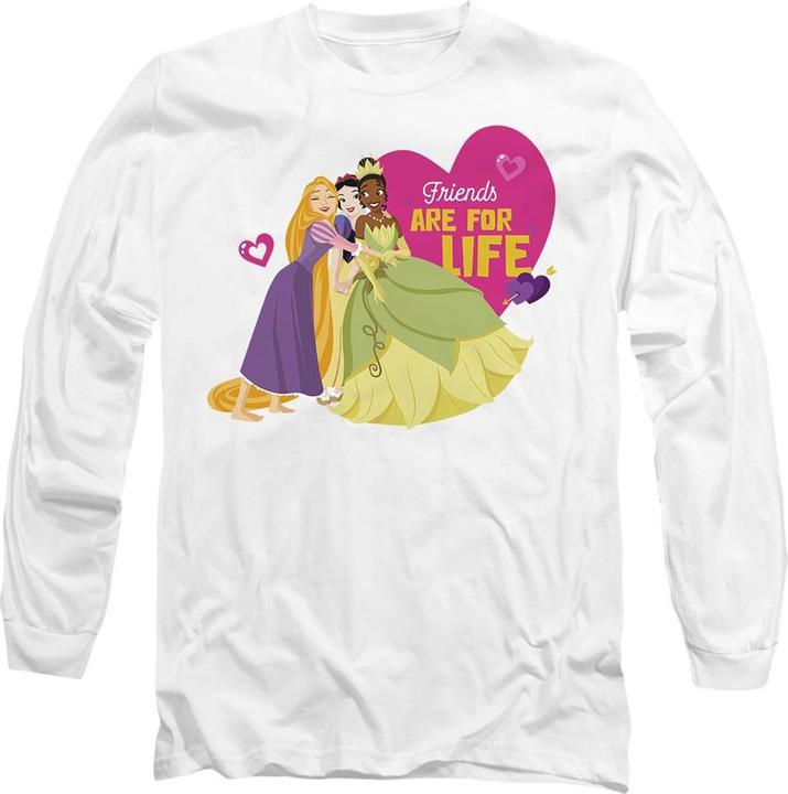 Actual product image Disney Princess Unisex Adult Friends Are For Life Valentine's Day T-Shirt (M)