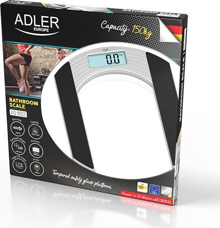 Produktbild Adler AD 8122 Personenwaage Oval, Elektronische Personenwaage (150 kg)