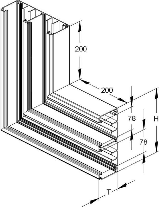 Image du produit Niedax NIE DAV 220-78 N GK-couvercle vertical 90°, double longueur symétrique, 220x80mm Alu, na (8 cm)