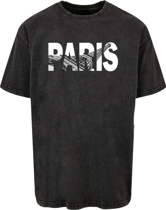 Merchcode Paris Eiffel Tower Acid Washed Oversize Tee - 117193
