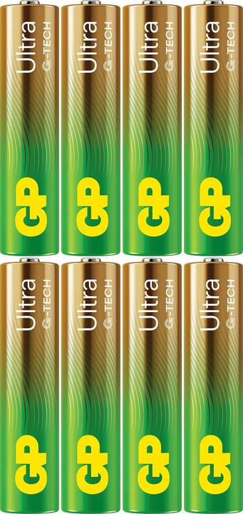 Produktbild GP Batteries GP Ultra Alkaline AAA Battery, 24AU/LR03, 8-pack (8 Stk., AAA)