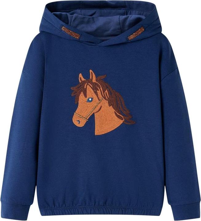 Produktbild VidaXL Kinder-Kapuzenpullover Marineblau 104,Material: 95 (104)