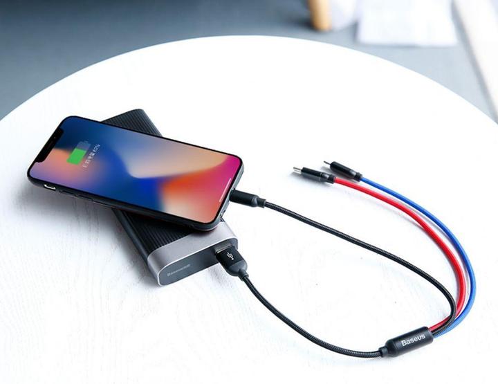 Image du produit Baseus Trois couleurs primaires 3 en 1 (0.30 m, USB 2.0)