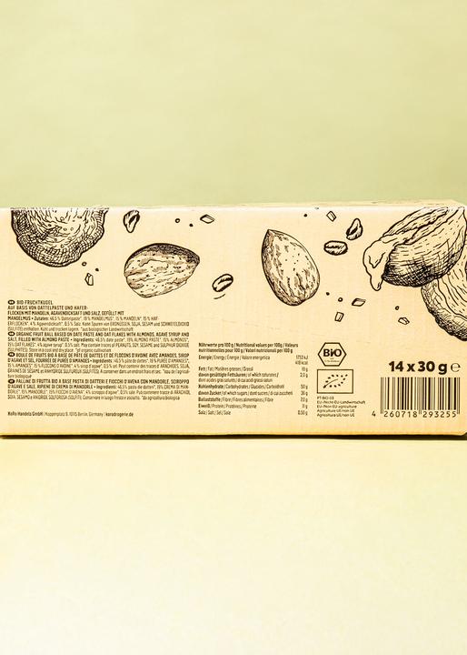 Actual product image KoRo Organic date-based snack ball with oat flakes, salt and almond paste filling (1 pcs., 420 g)