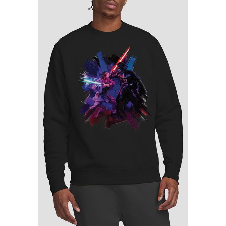 Actual product image Star Wars Unisex Adult Obi Wan Kenobi Vader Painted Sweatshirt (XL)