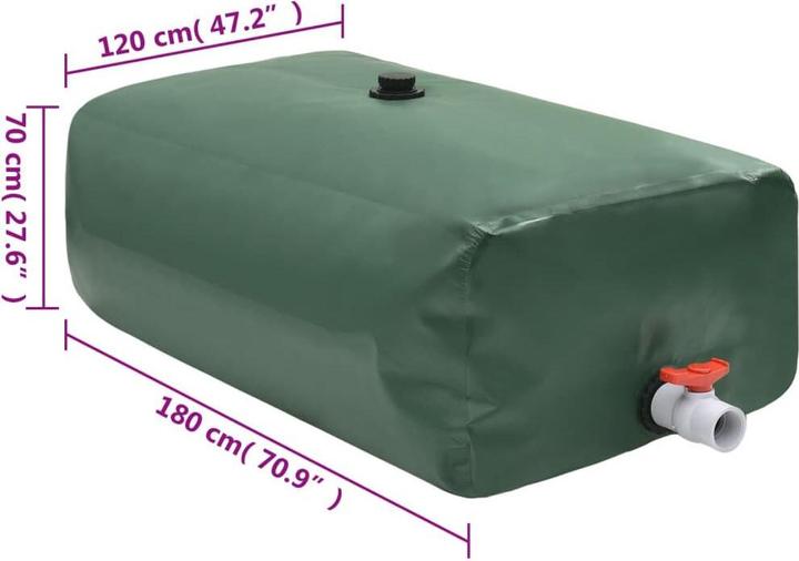 Image du produit VidaXL Wassertank mit Wasserhahn Faltbar 1500 L PVC (1500 l)