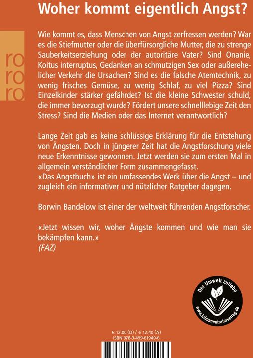 Produktbild Das Angstbuch (Deutsch, Borwin Bandelow, Peter Palm, 2006)