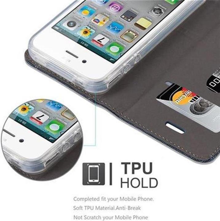 Produktbild Cadorabo Book Jeans Optik Cover (Apple iPhone 4)