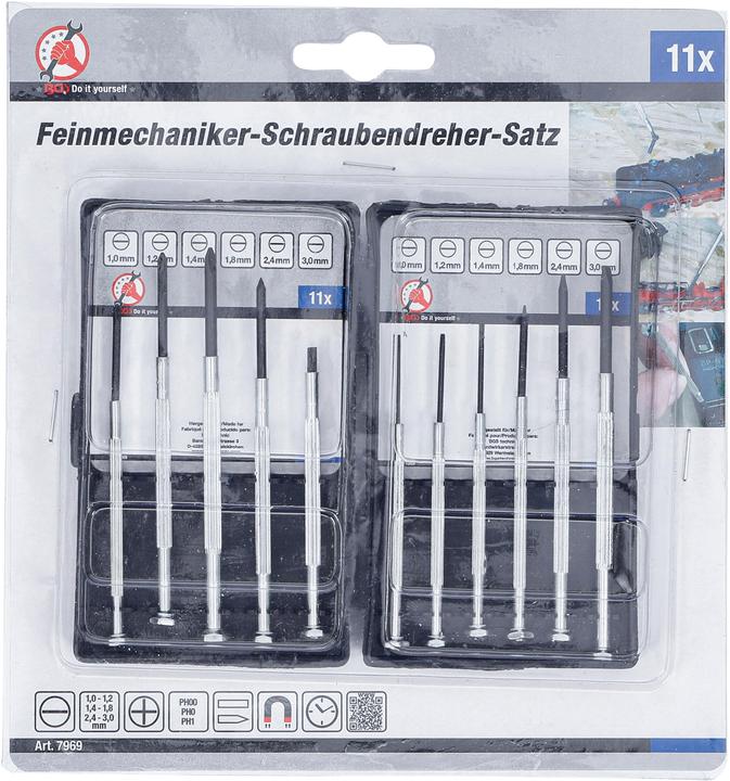 Immagine prodotto BGS Set di cacciaviti meccanici di precisione 11 pezzi. (Incavo trasversale)