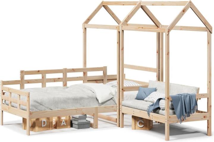 Actual product image VidaXL Day bed and bench with roof (90 x 200 cm)