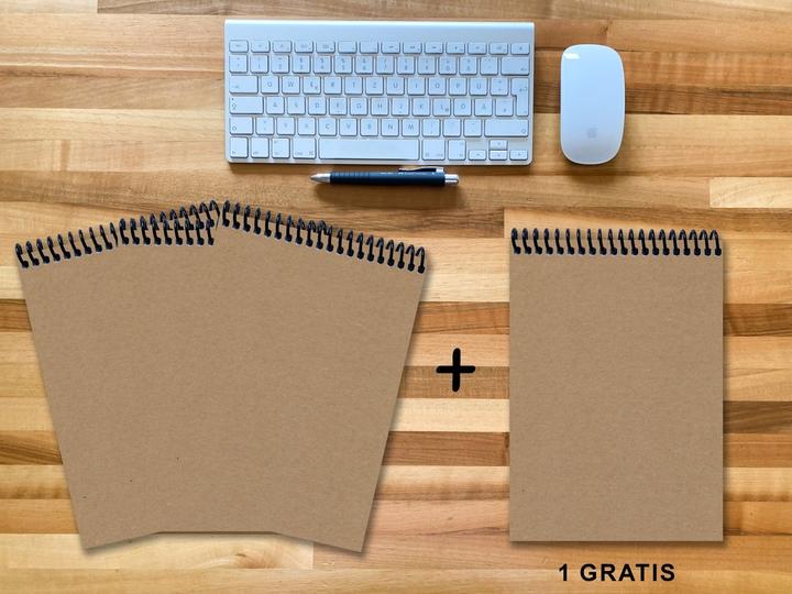 Immagine prodotto A 4 blocchi per appunti - set, 3+1 libero, Lusso 80 pagine MUSKAT Designerecycling, puntinato 5x5mm (A4)