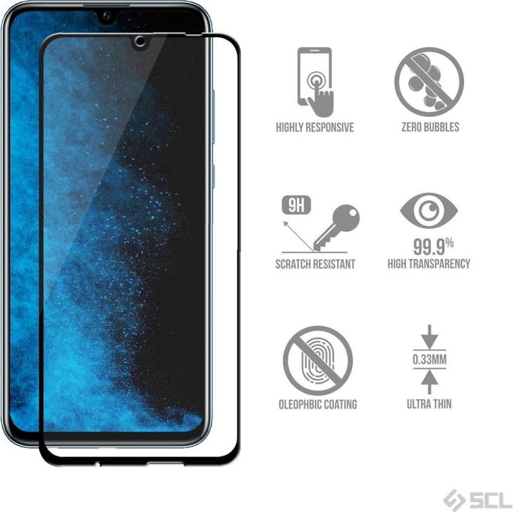 Actual product image Screenguard Honor 10 Lite Full Screen Protective Glass Film 2.5D 9H (1 Piece, Honor 10 Lite)