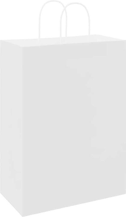 Immagine prodotto VidaXL Sacchetti di carta kraft 250 pezzi con manico bianco 32x17x44 cm (Borsa da regalo, 250 x)