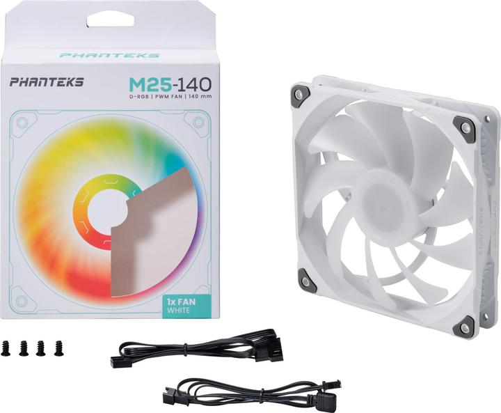 Immagine prodotto Phanteks Ventola M25 PWM D-RGB, confezione da 3 - 140 mm, bianca (140 mm, 3 x)