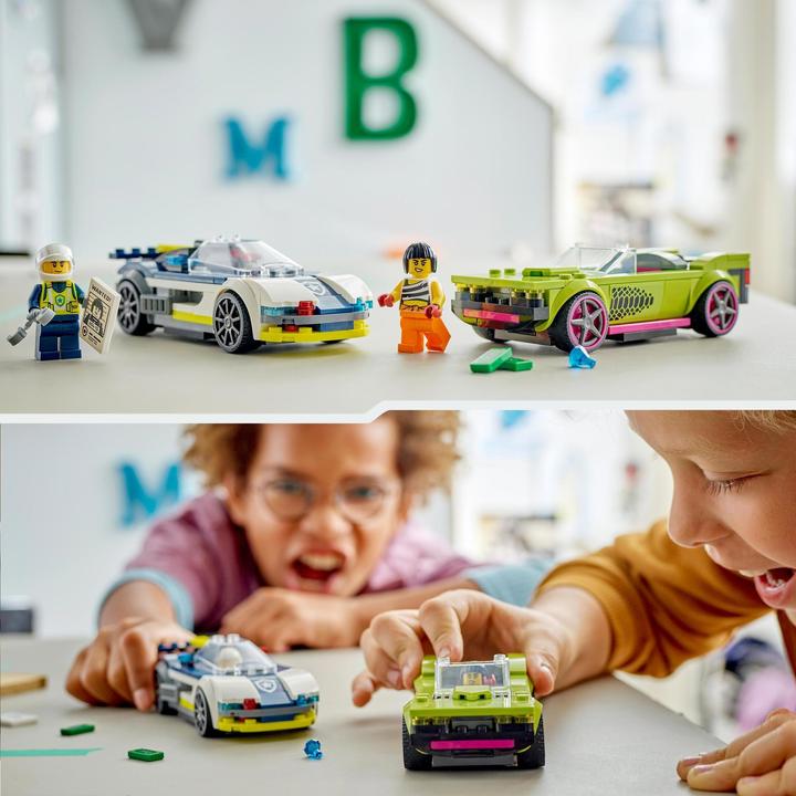 Produktbild LEGO Verfolgungsjagd mit Polizeiauto und Muscle Car (60415, LEGO City)