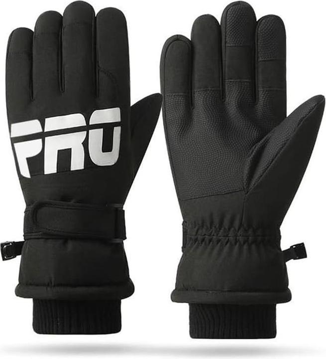 Techsuit - Touchscreen Gloves Pro (OG104) - for Ski, Waterproof, Size L - Black (L)