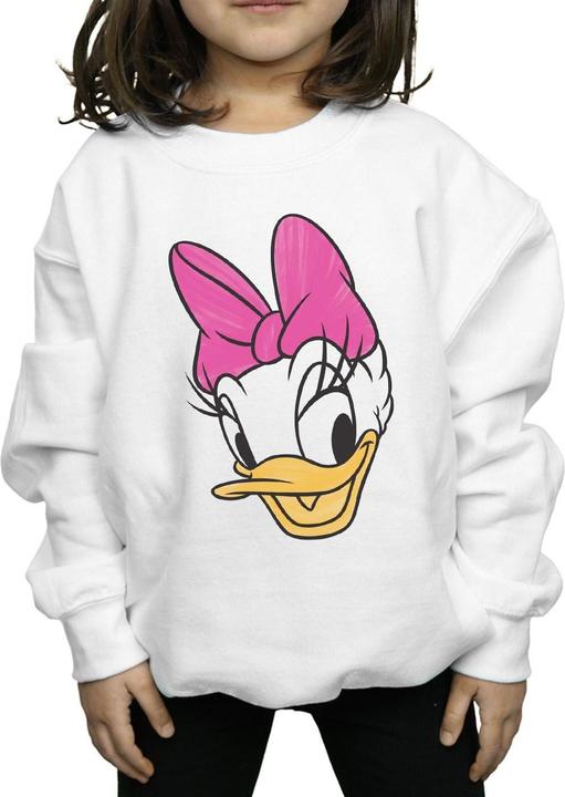 Actual product image Disney Girls Daisy Duck Head Painted Sweatshirt (116)