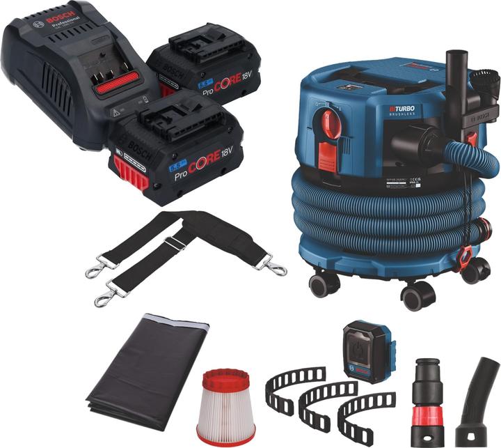 Produktbild Bosch Professional Bosch GAS 18V-12 MC Professional Akku Staubsauger BITURBO Brushless + 2x ProCore Akku 5,5 Ah + (Nass-Trockensauger)