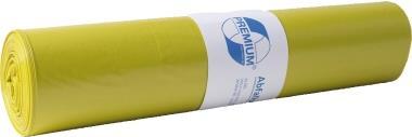 Produktbild Neutralware Müllsack PREMIUM 57,5 x 100 cm (B x H) 70l Polyethylen gelb 25 St./Pack. (25 x, 70 l)