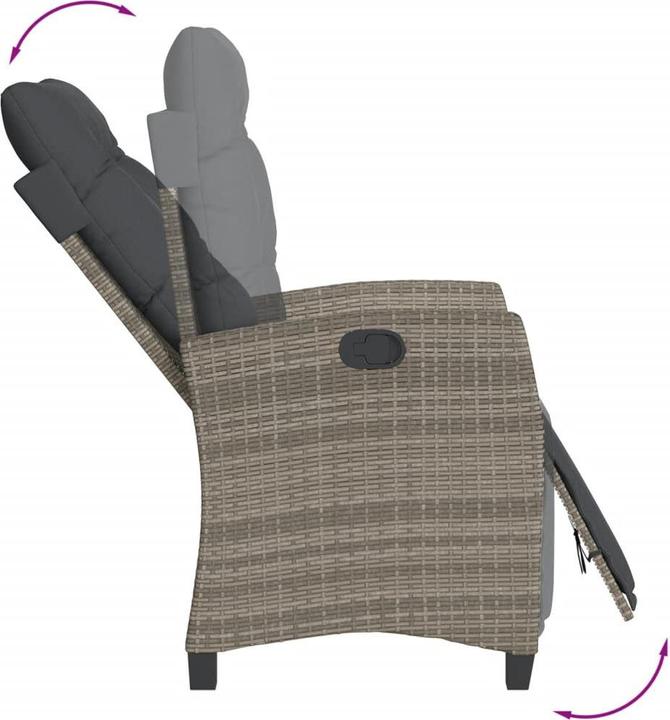 Actual product image VidaXL Garden armchair with adjustable footrest