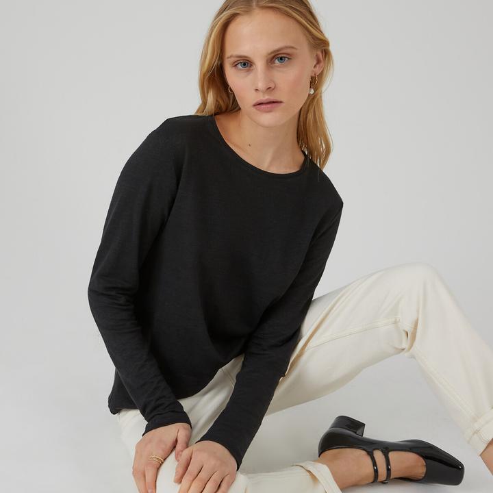 La Redoute Collections Shirt mit rundem Ausschnitt