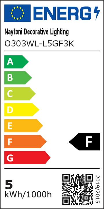 Energy Label Maytoni Shim LED wall light, wall lamp 5W graphite IP65 warm white (350 lm)