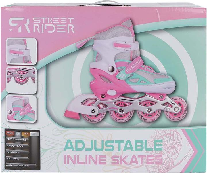 Produktbild Street Rider Inline Skates Pink/Grün Verstellbar, Grösse 33-36 (33, 34, 35, 36)