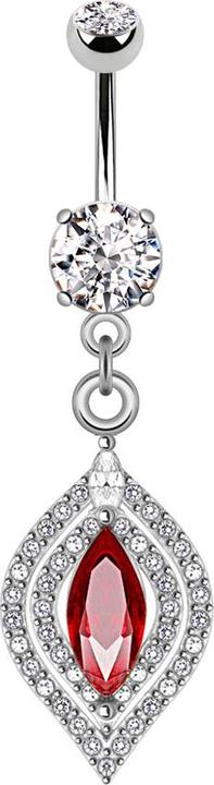 Produktbild Star Piercing Banane silber mit Anhänger Kronleuchter oval (ohne Messing, Chirurgenstahl 316L)