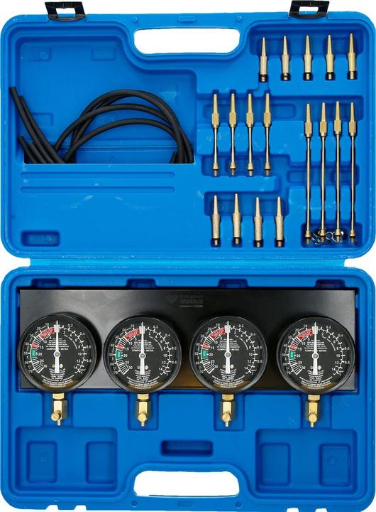 Produktbild Brilliant Tools Synchron-Vergaser-Testgerät | mit 4 Synchronuhren | 26-tlg.
