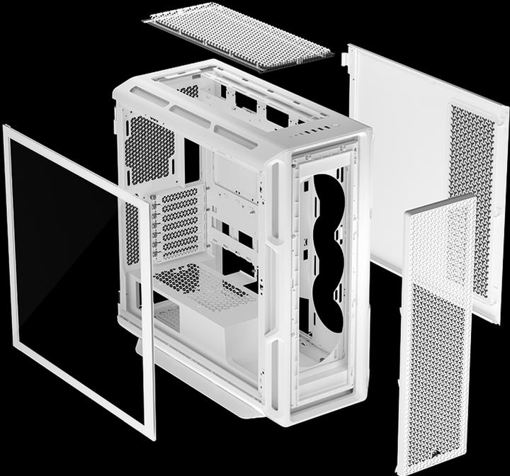 Actual product image Corsair Geh Midi 5000T (Tempered Glass) White (mATX, Mini-ITX, ATX, E-ATX)