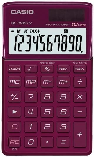 Produktbild Casio SL-1100TV-RD Taschenrechner rot (Solarzellen, Batterien)