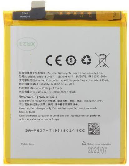 Produktbild OnePlus BLP637 Battery for 5 3300mAh Li-Ion (OEM)