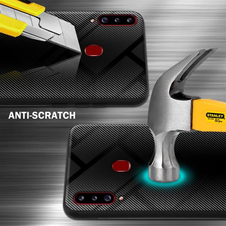 Actual product image Cadorabo TPU Striped Glass Cover (Samsung Galaxy A20s)
