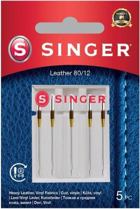 Singer Leder Nähmaschinennadel, 80/12, 5er Pack