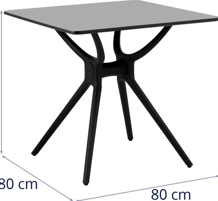 Produktbild Fromm & Starck Tisch Esstisch Küchentisch Beistelltisch MDF-Platte schwarz 80x80 cm Höhe: 75 cm (80 x 80 cm)