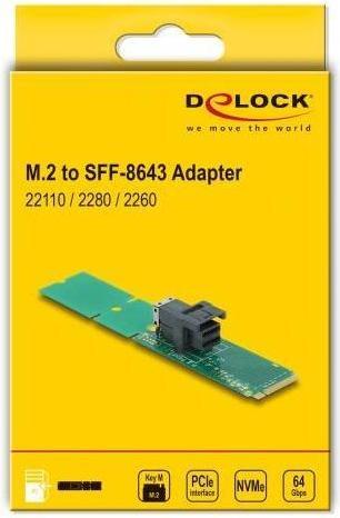 Image du produit Delock Adaptateur M.2 clé M vers SFF-8643 NVMe 22110 / 2280 / 2260
