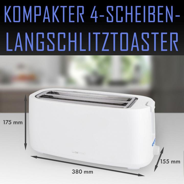 Actual product image Clatronic TA 3802 white 4-slice long slot toaster