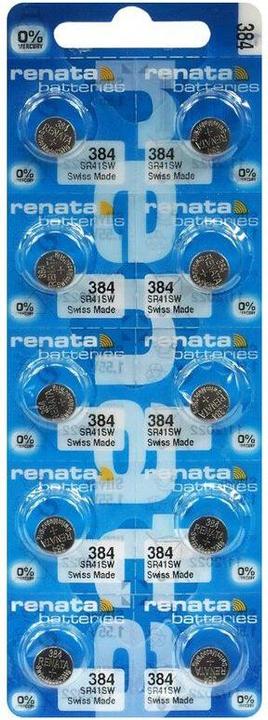 Produktbild Renata 384 / SR41SW - 10 Knopfzellen (10 Stk., LR41, 45 mAh)
