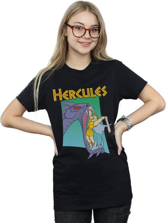 Actual product image Disney Womens/Ladies Hercules Hydra Fight Cotton Boyfriend T-Shirt (4XL)