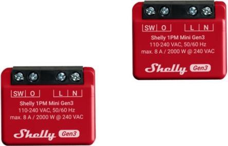 Image du produit Shelly 1PM Mini Gen3 x2 (Actionneur de commutation)