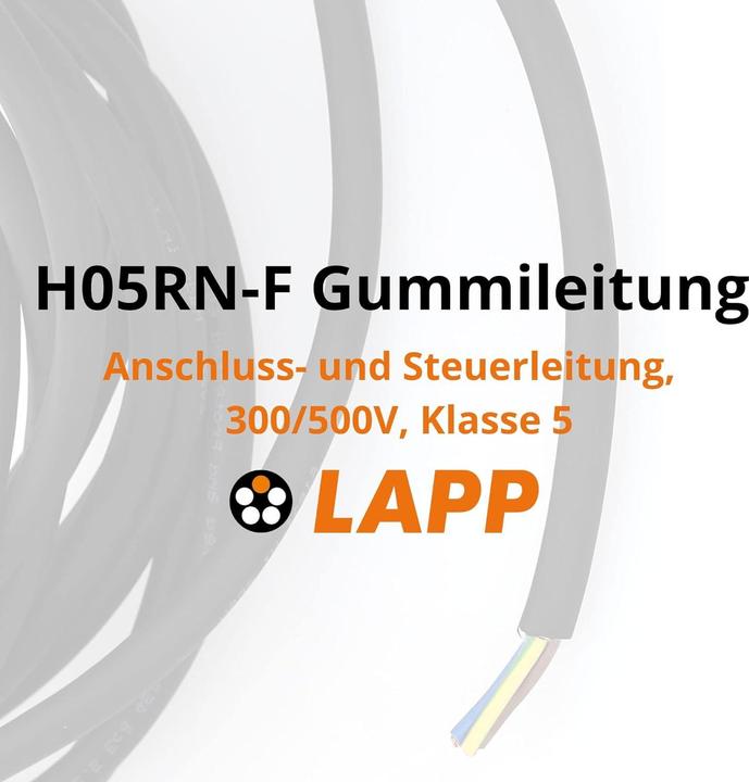 Produktbild Lapp 10 Meter 1600251 H05RN-F 2x1 mm² Gummileitung flexibel I UV-resistent I robust I dünnes Gummika (10 m)